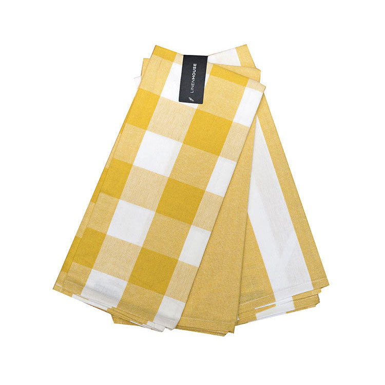 Linen House Revana Yellow 3 Pack Teatowels 50x75cm