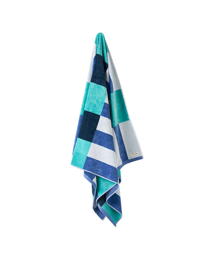 Linen House Beach Towel Square Blue 95 x 175cm 480 GSM