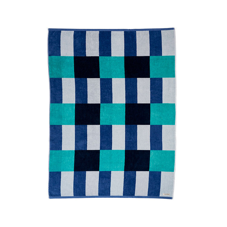 Linen House Beach Towel Square Blue 95 x 175cm 480 GSM