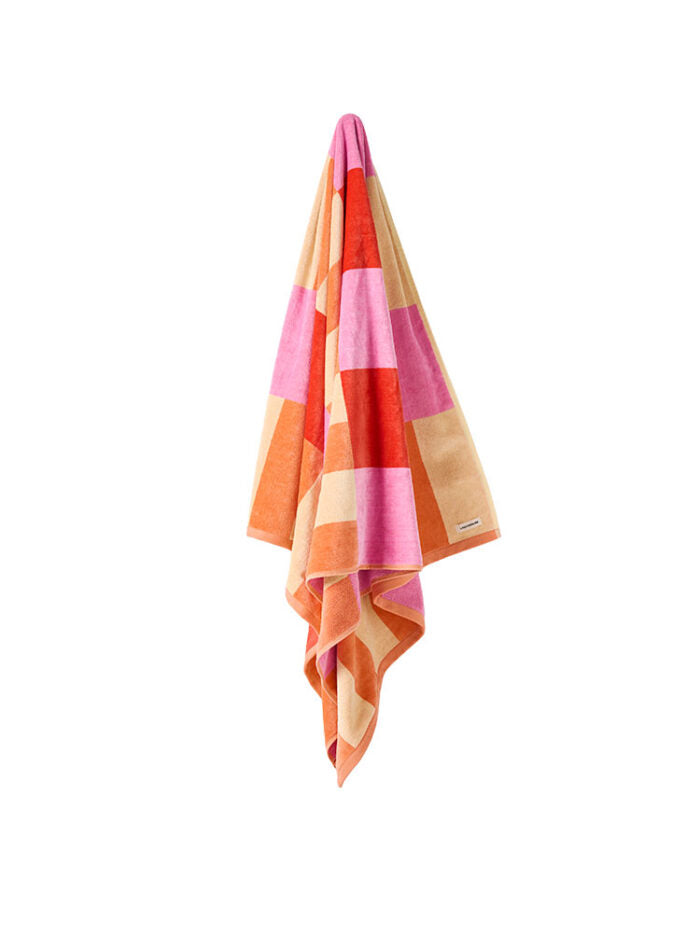 Linen House Beach Towel Square Pink 95 x 175cm 480 GSM