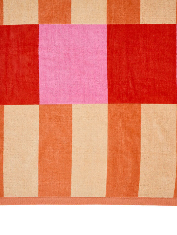 Linen House Beach Towel Square Pink 95 x 175cm 480 GSM