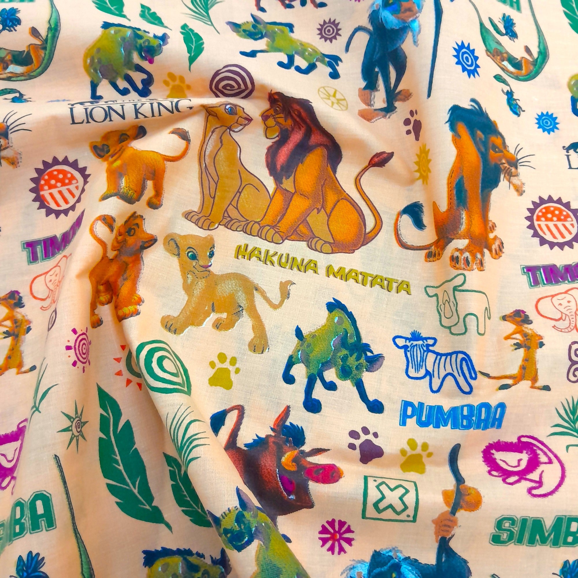 100% Printed Cotton Sheeting Fabric Lion King 240 cm (8043790696537)