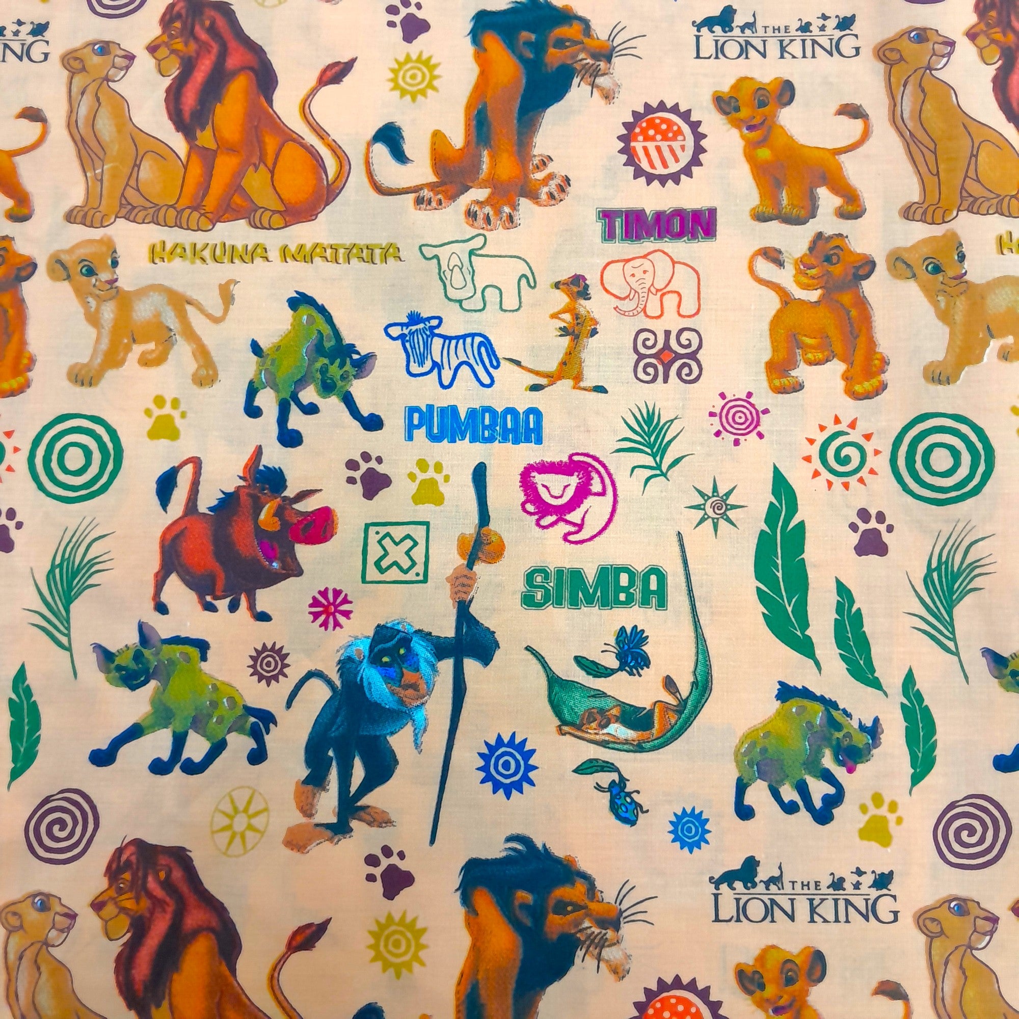100% Printed Cotton Sheeting Fabric Lion King 240 cm (8043790696537)