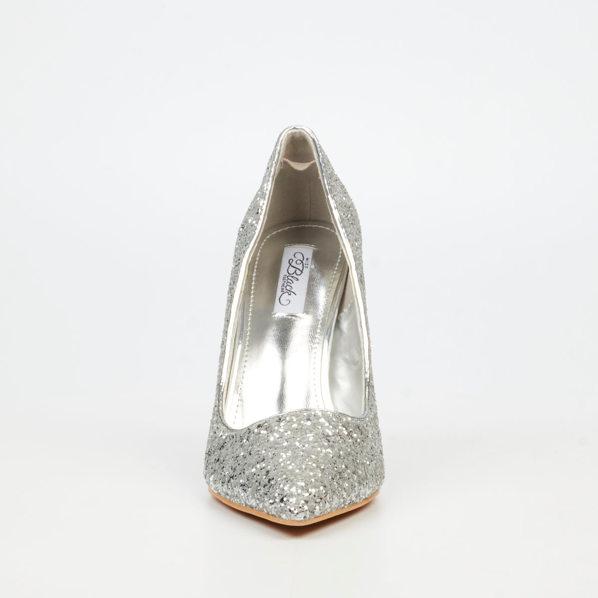 Miss Black Ladies Lola 70 Heels -Silver
