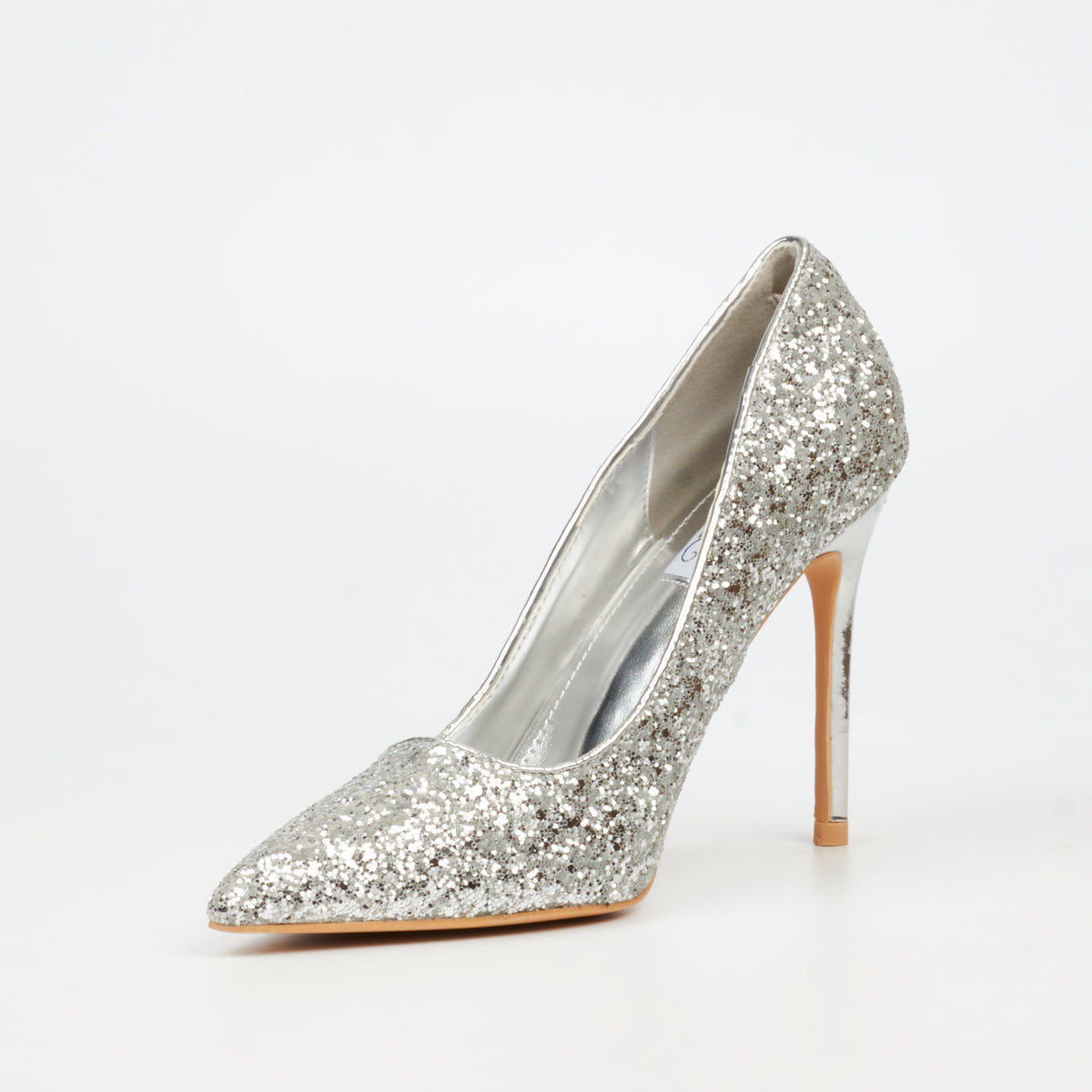 Miss Black Ladies Lola 70 Heels -Silver