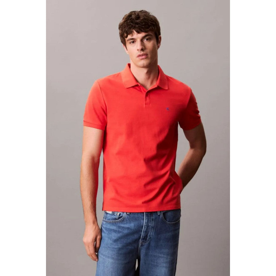 Calvin Klein Cotton Pique Classic Golfer Red