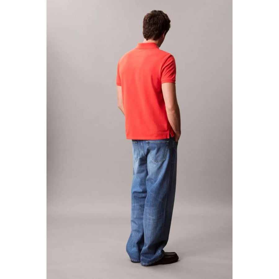 Calvin Klein Cotton Pique Classic Golfer Red