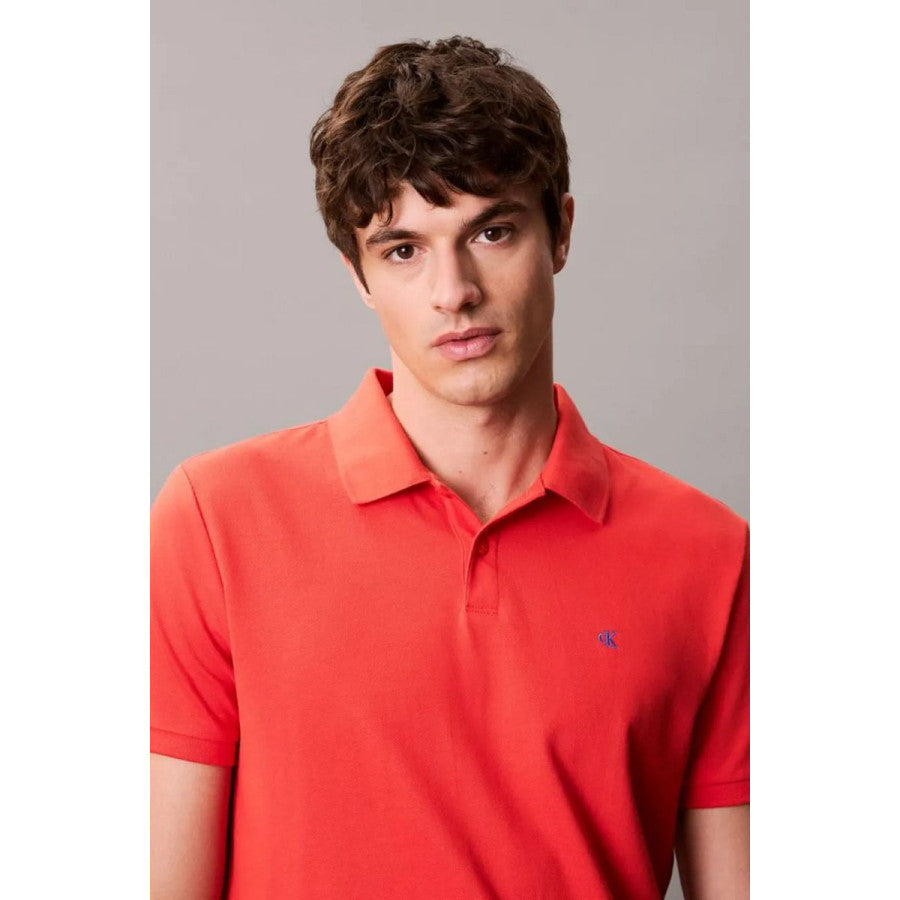 Calvin Klein Cotton Pique Classic Golfer Red