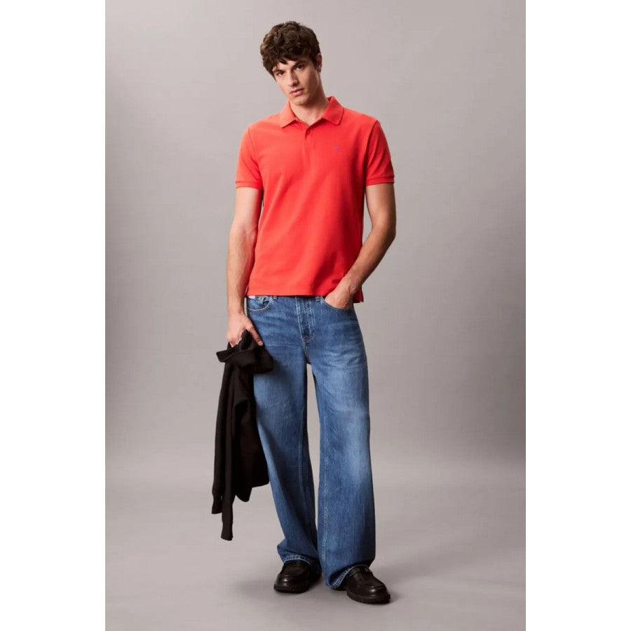 Calvin Klein Cotton Pique Classic Golfer Red
