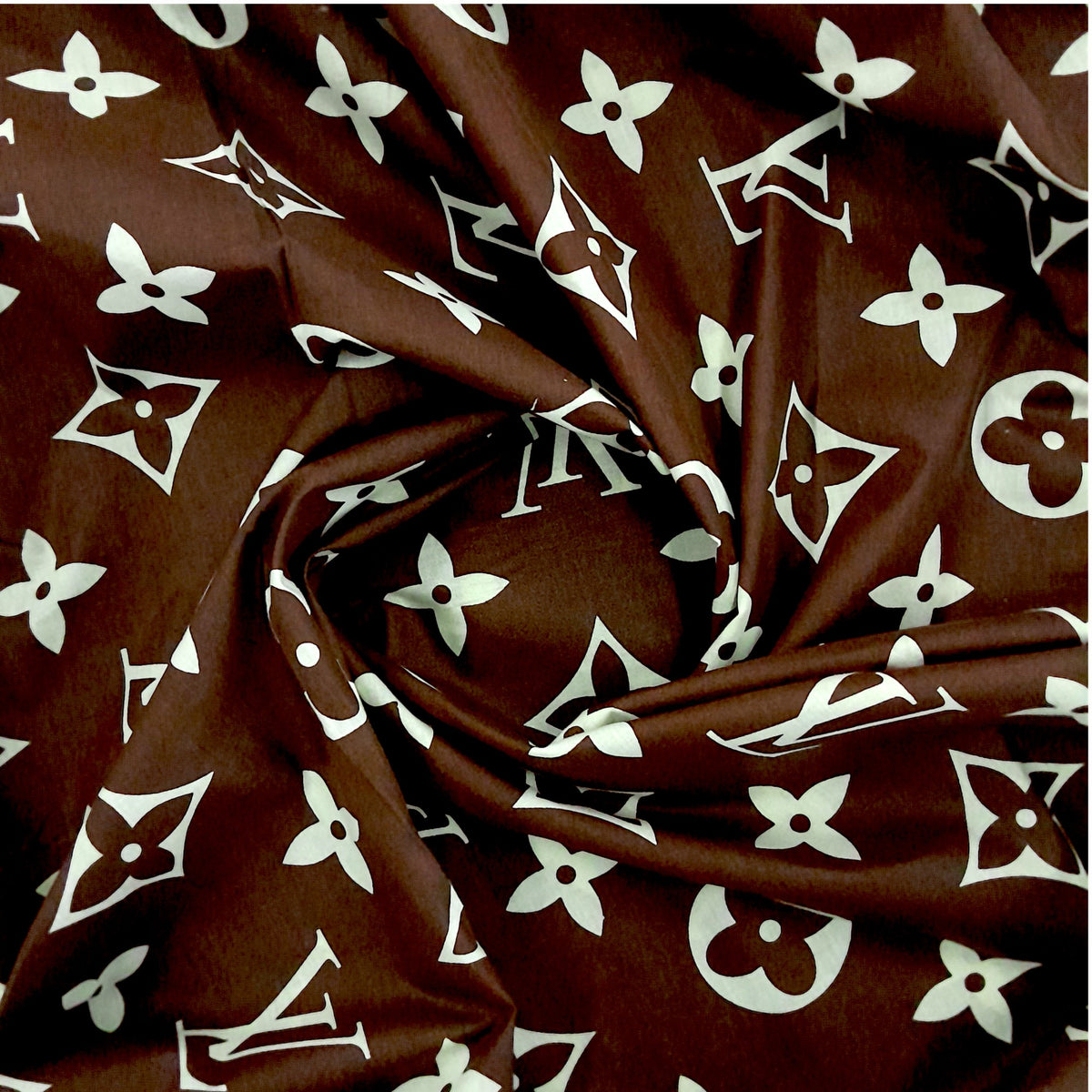 Printed Poly Cotton Louis Vuitton Chocolate Sheeting 240 cm