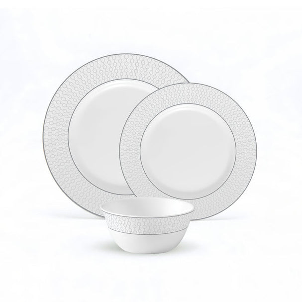 La Opala Velvet 12 Piece Dinner Set Stella White DLO16