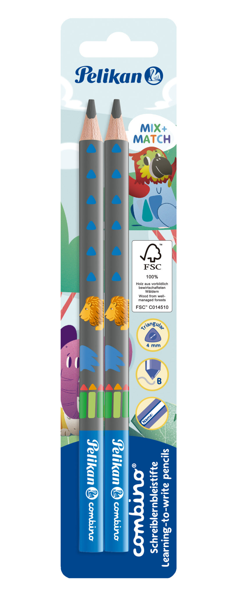 Pelikan Learning To Write Pencil Combino 2/B 2 Piece Blister Blue 811187
