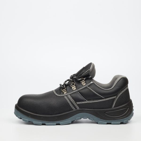 Grittgear Unisex Safety Shoe In Black Magnesite S1 Genuine Leather.