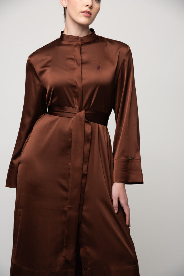 Polo Women Charlotte Belted Dress Chocolate