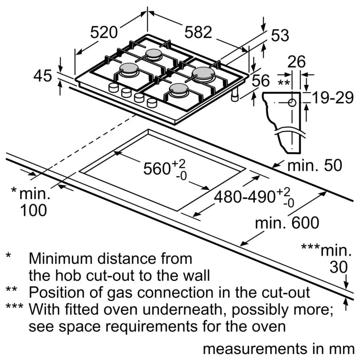Series 2 Gas Hob 60 cm Stainless steel