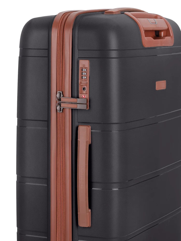 Cellini Monte Carlo Carry On 4 Wheel Trolley Case-Black/Tan 8555552.