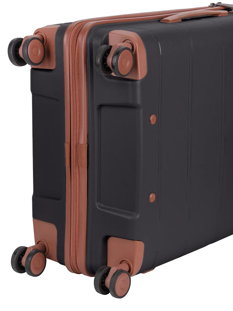 Cellini Monte Carlo Carry On 4 Wheel Trolley Case-Black/Tan 8555552.