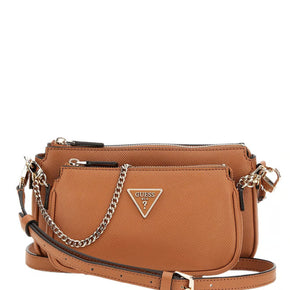 Guess Noelle Double Pouch Crossbody Light Cognac