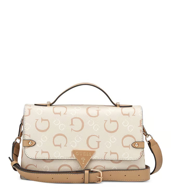 GUESS Caramel Multi Marlena Logo Cross Body Bag (8038639140953)