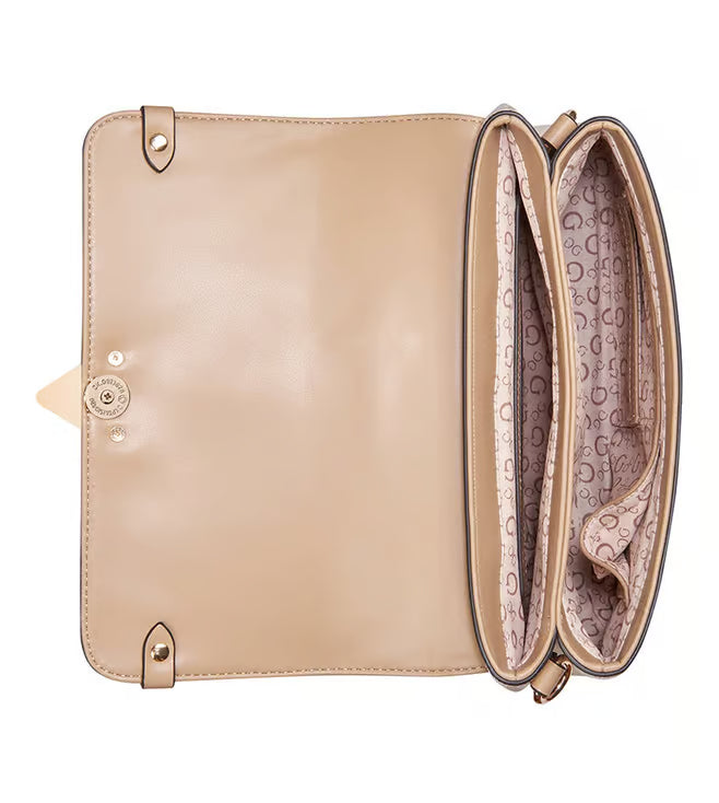 GUESS Caramel Multi Marlena Logo Cross Body Bag (8038639140953)