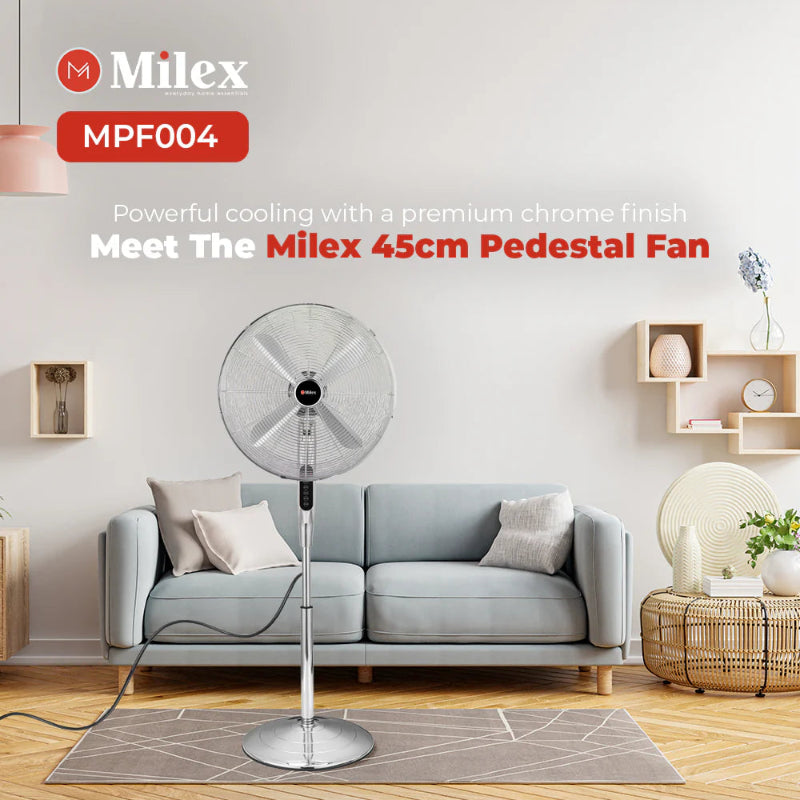 Milex Pedestal  Fan SS MAF004 45CM