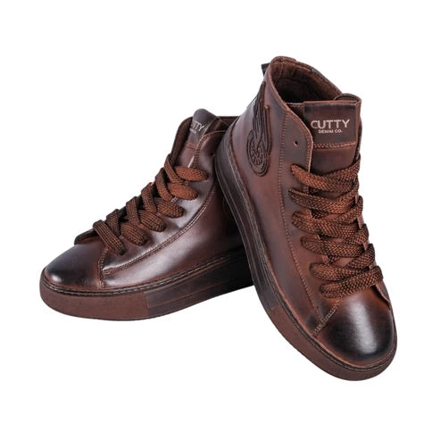 Cutty Men's Tampa Leath Hi Sneakers-Mud CUTAMAPA HIGH