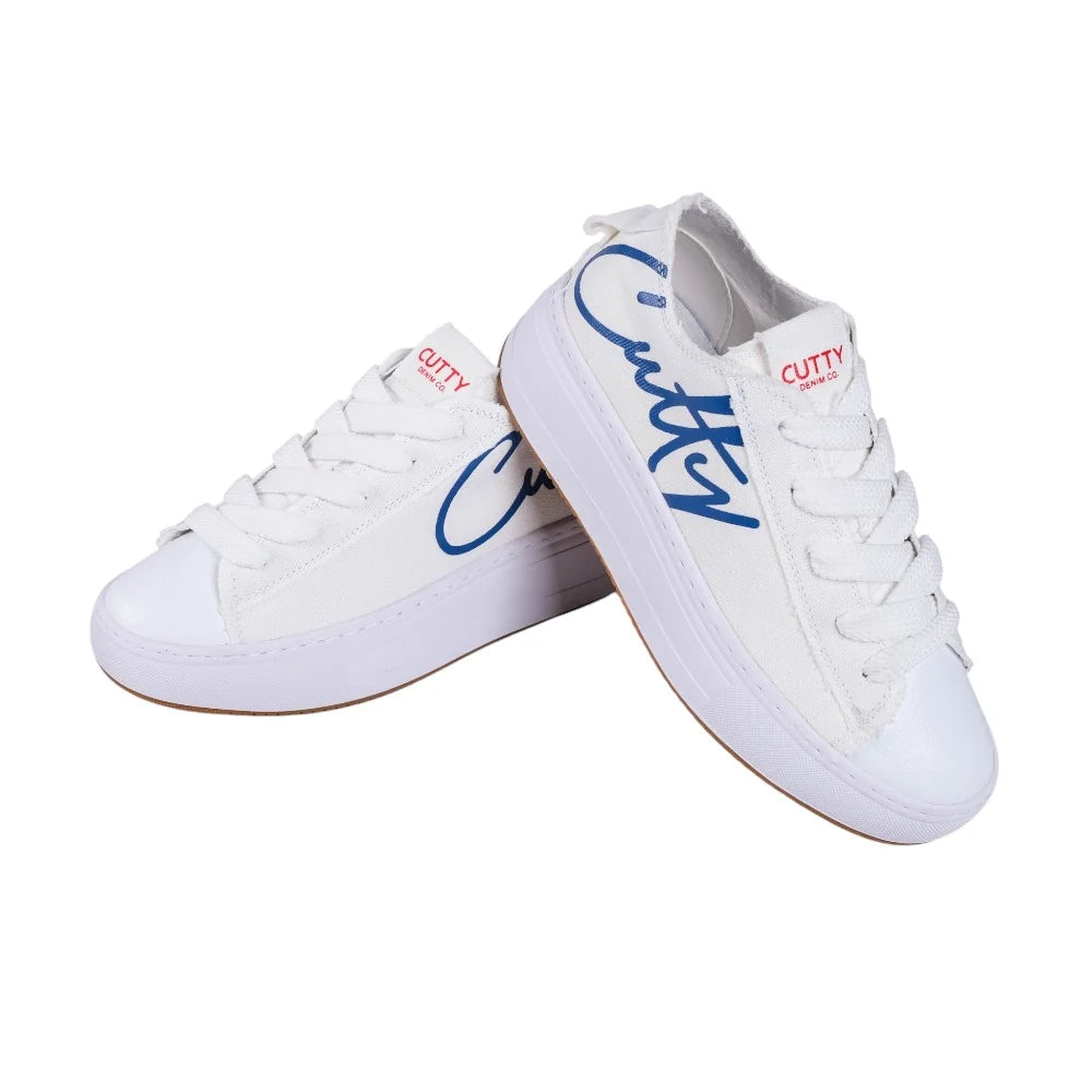 Cutty Men's Canvas Tampa Low Sneakers-White CUTAMAPA LOW