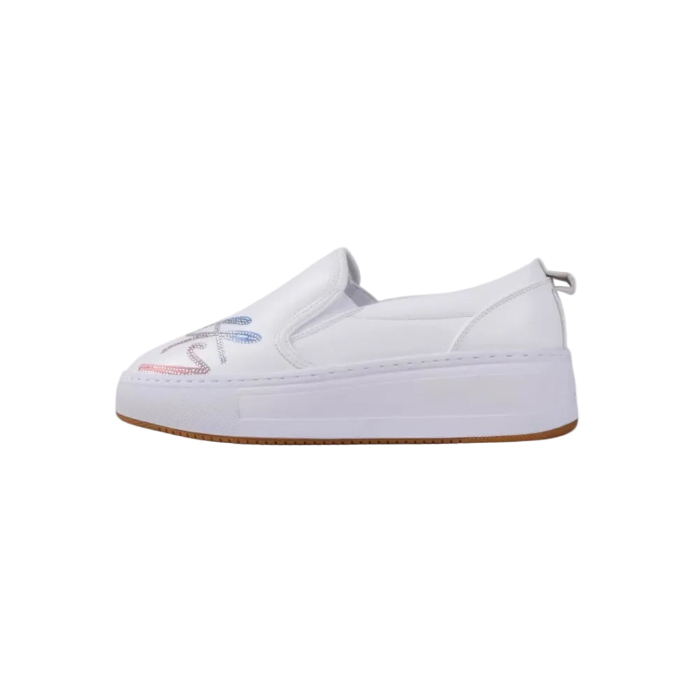 Cutty Men's ranby PU Rhinestone Sneakers-White CUGRANBY