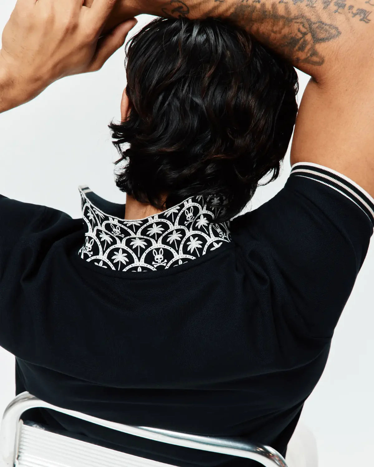 Psycho Bunny Mens Brad Pique Polo-Black MT0100193