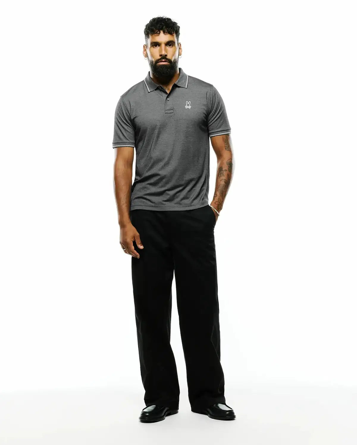 Psycho Bunny Men's Joji Performance Polo-Heather Storm MT0100241