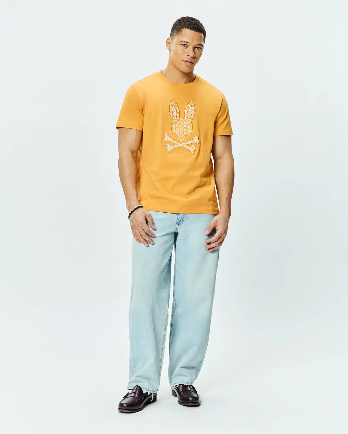 Psycho Bunny Mens Brad Graphic Tee - Jurassic Gold MT0200274