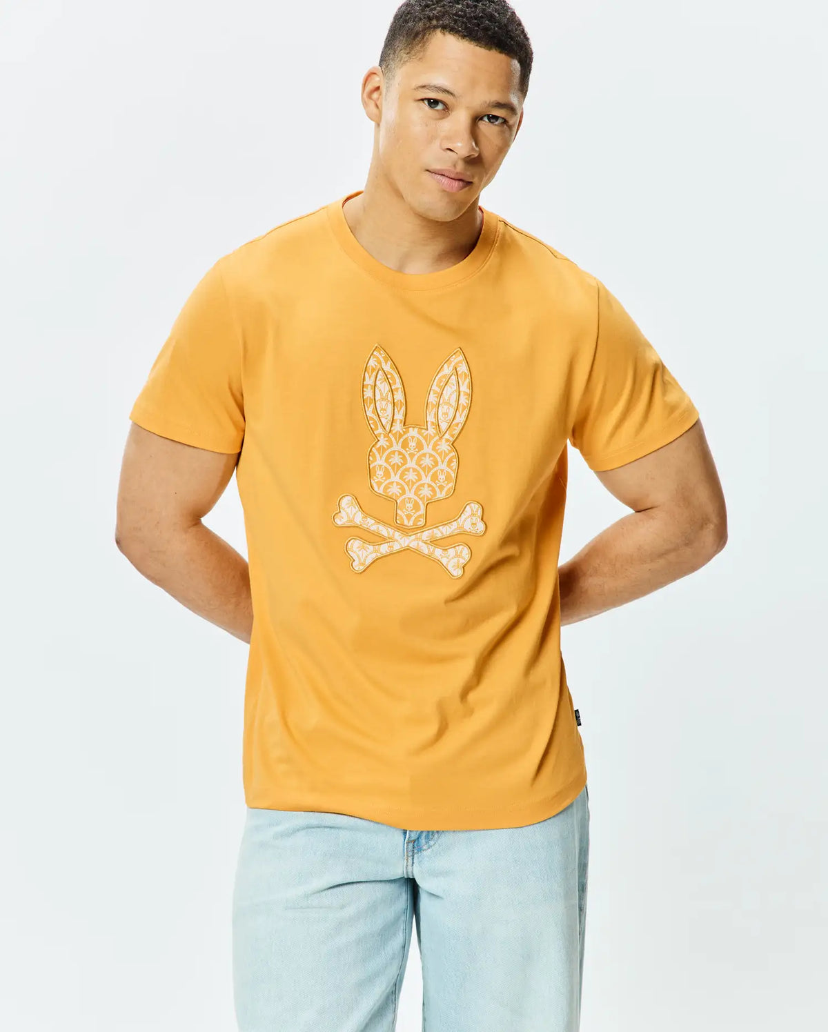 Psycho Bunny Mens Brad Graphic Tee - Jurassic Gold MT0200274