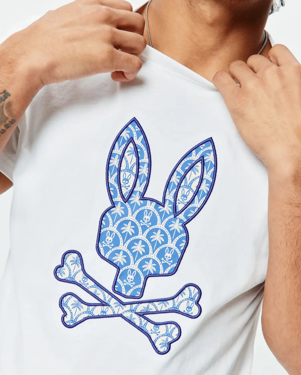 Psycho Bunny Mens Brad Graphic Tee-White MT0200274