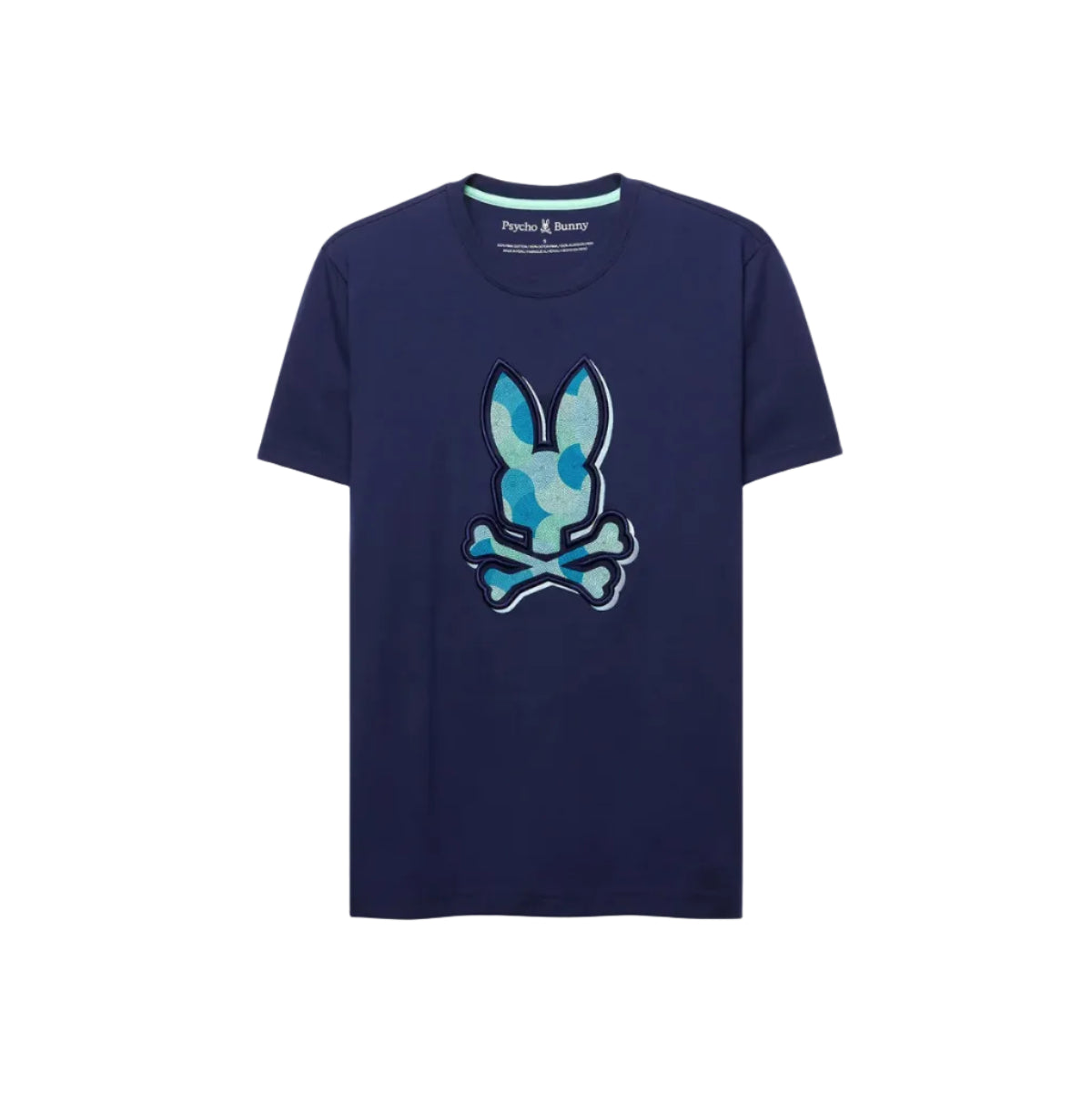 Psycho Bunny Mens Enthan Graphic Tee -Evening Blue MT0200290.