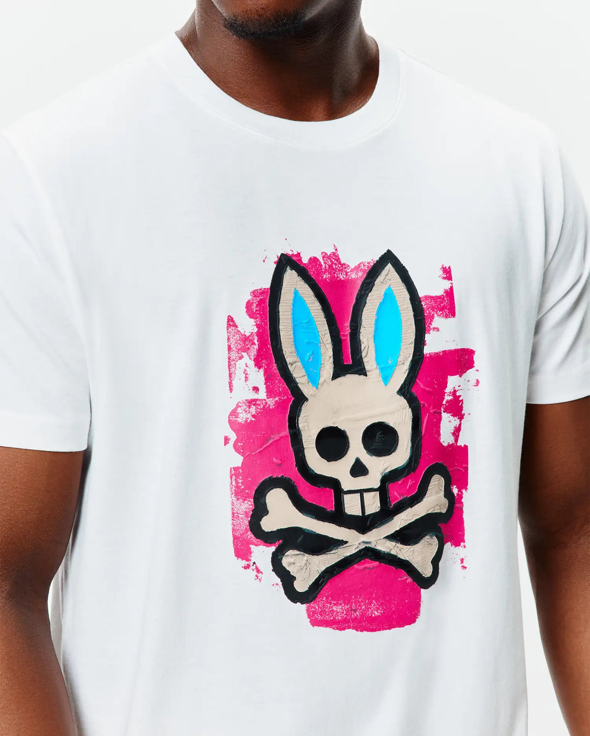 Psycho Bunny Mens Marcus Graphic Tee-White MT0200306