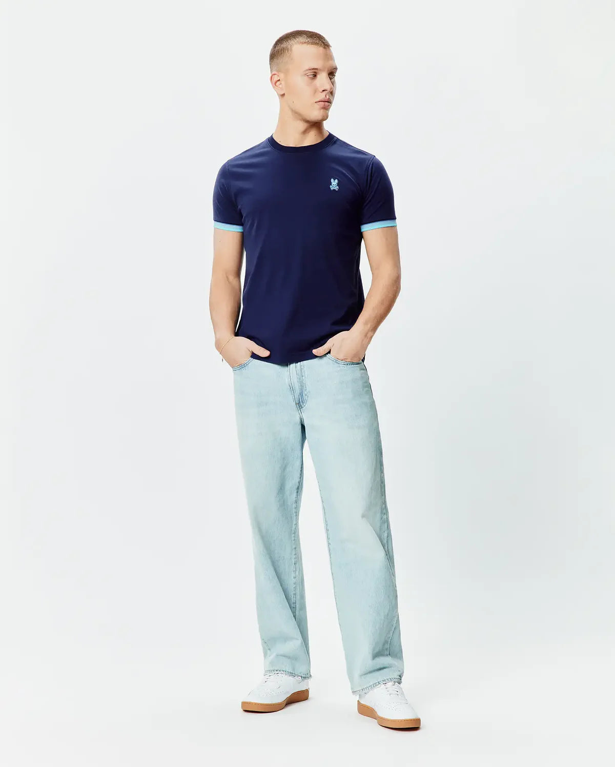 Psycho Bunny Mens  Holden Tee- Evening Blue MT0200352