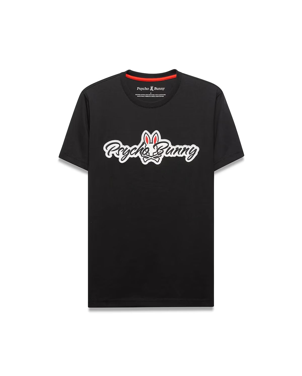 Psycho Bunny Mens Jaydon Pima Cotton Logo Tee-Black MT0200367