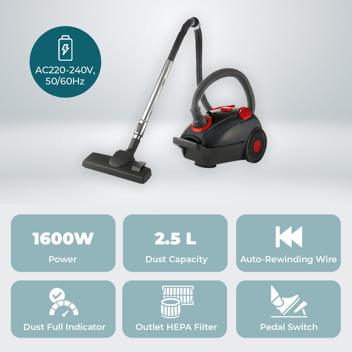 Milex 1600W Proclean Vacuum Cleaner MVA100