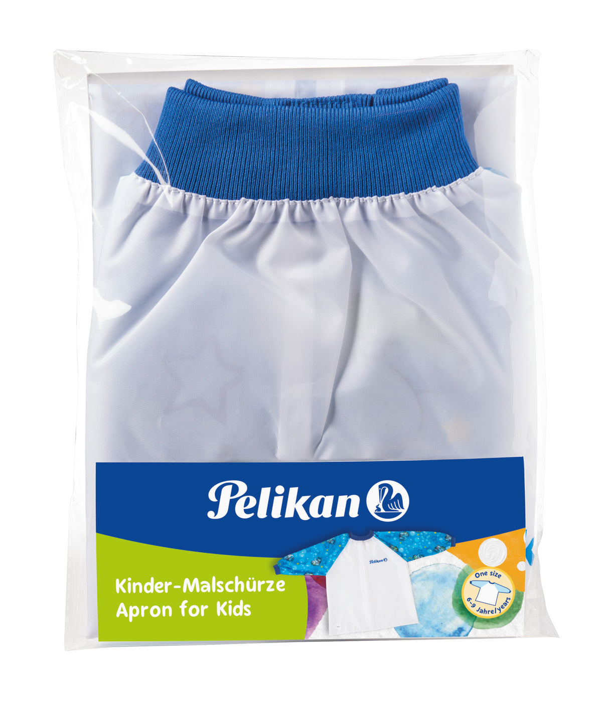 Pelikan Painting Apron With Velcro Closure And Hanging Loop Blue 105346