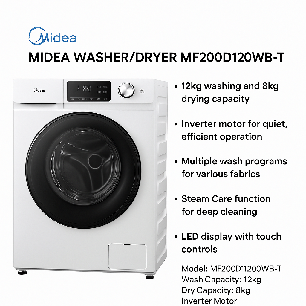 Midea Washer/Dryer MF200D120WB-T