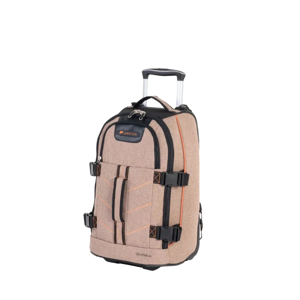 Paklite Mobius 51cm Trolley Duffle-Black/Khaki/Orange MOB3711