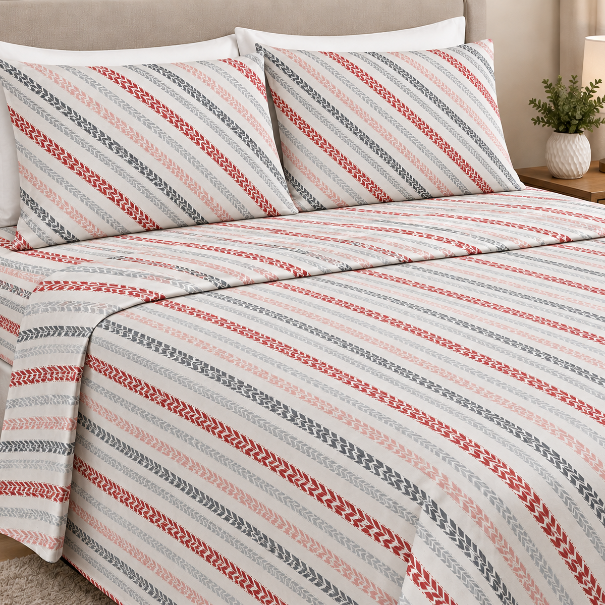 Fabric Printed 100% Cotton Percale Sheeting Monochrome Patterns 240 cm.