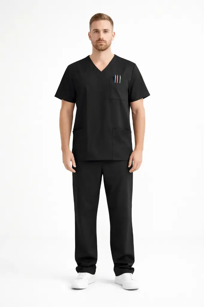 Bobsons Unisex 4Way Flex 360 Scrubs -Black N2109/N2110-4WAY