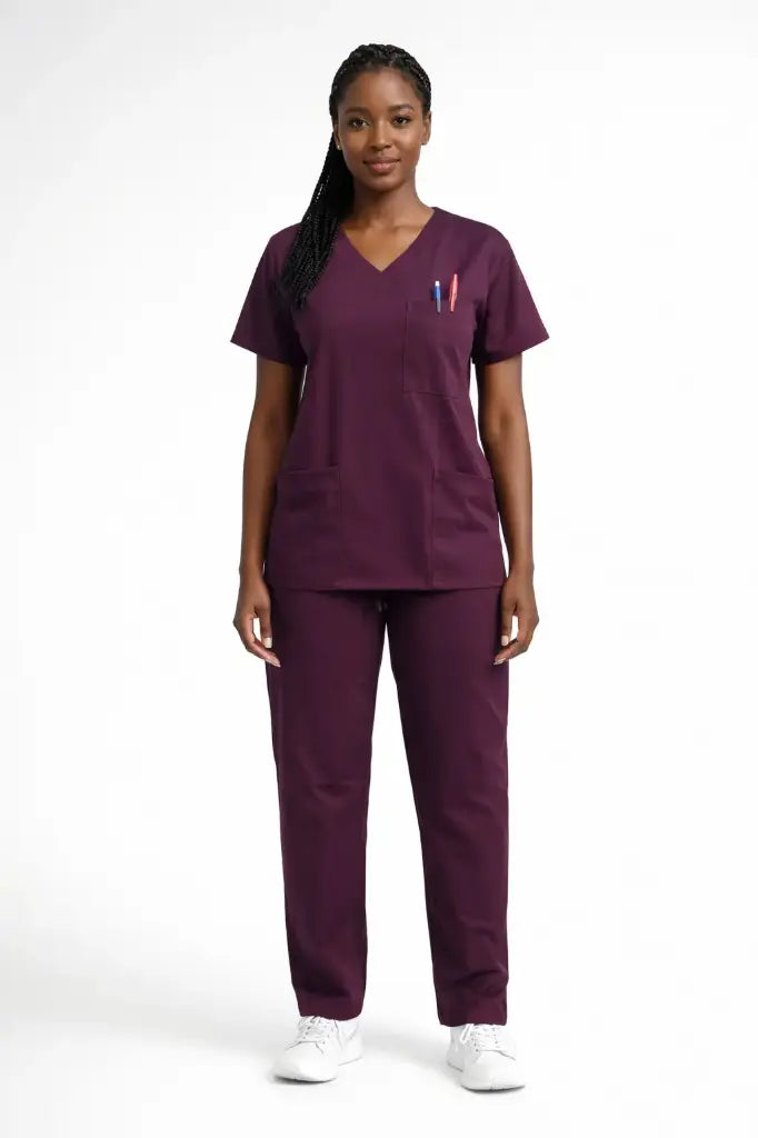 Bobsons Flex Unisex 360 Scrub Set Plus Size-Maroon N2109/N2110