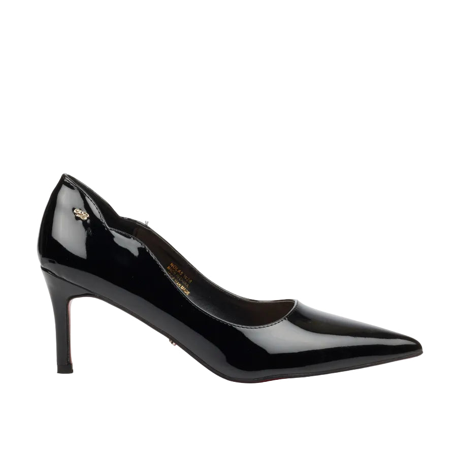 Miss Black Nola 5 High Courts/Heels Faux Patent Black