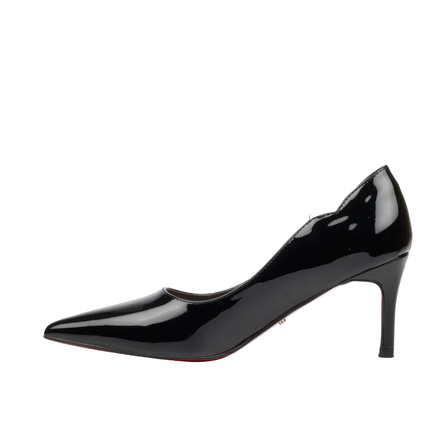 Miss Black Nola 5 High Courts/Heels Faux Patent Black