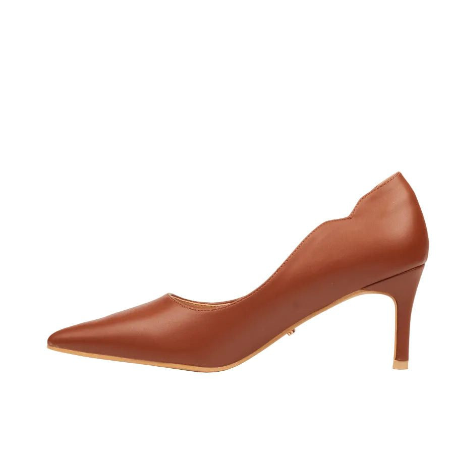 Miss Black Nola 6 High Courts Faux Leather Tan.