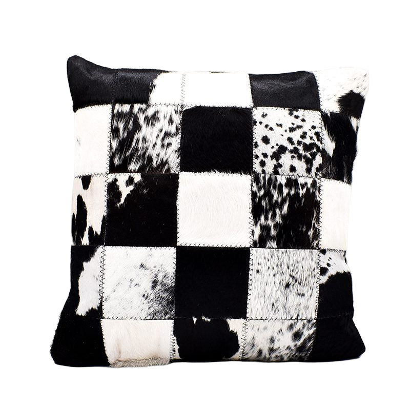 Nguni Block Natural Skin Cushion 50 x 50cm Black