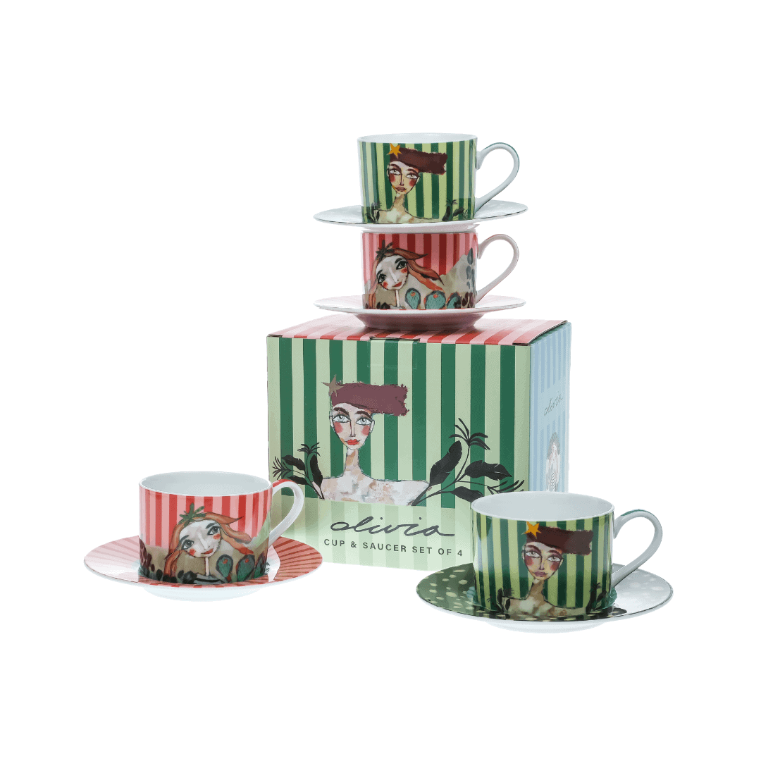 Olivia Princess Cup & Saucer Set of 4 250ml OL-0000293