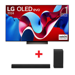 LG 55" OLED evo C4 4K Smart TV OLED55C46LA With A Free S40T Sound Bar
